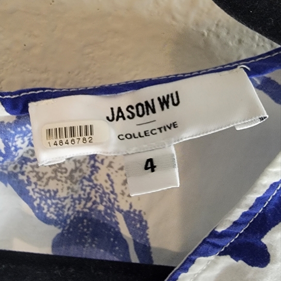 Jason Wu Collective Blue Floral Peplum Top - Picture 7 of 8